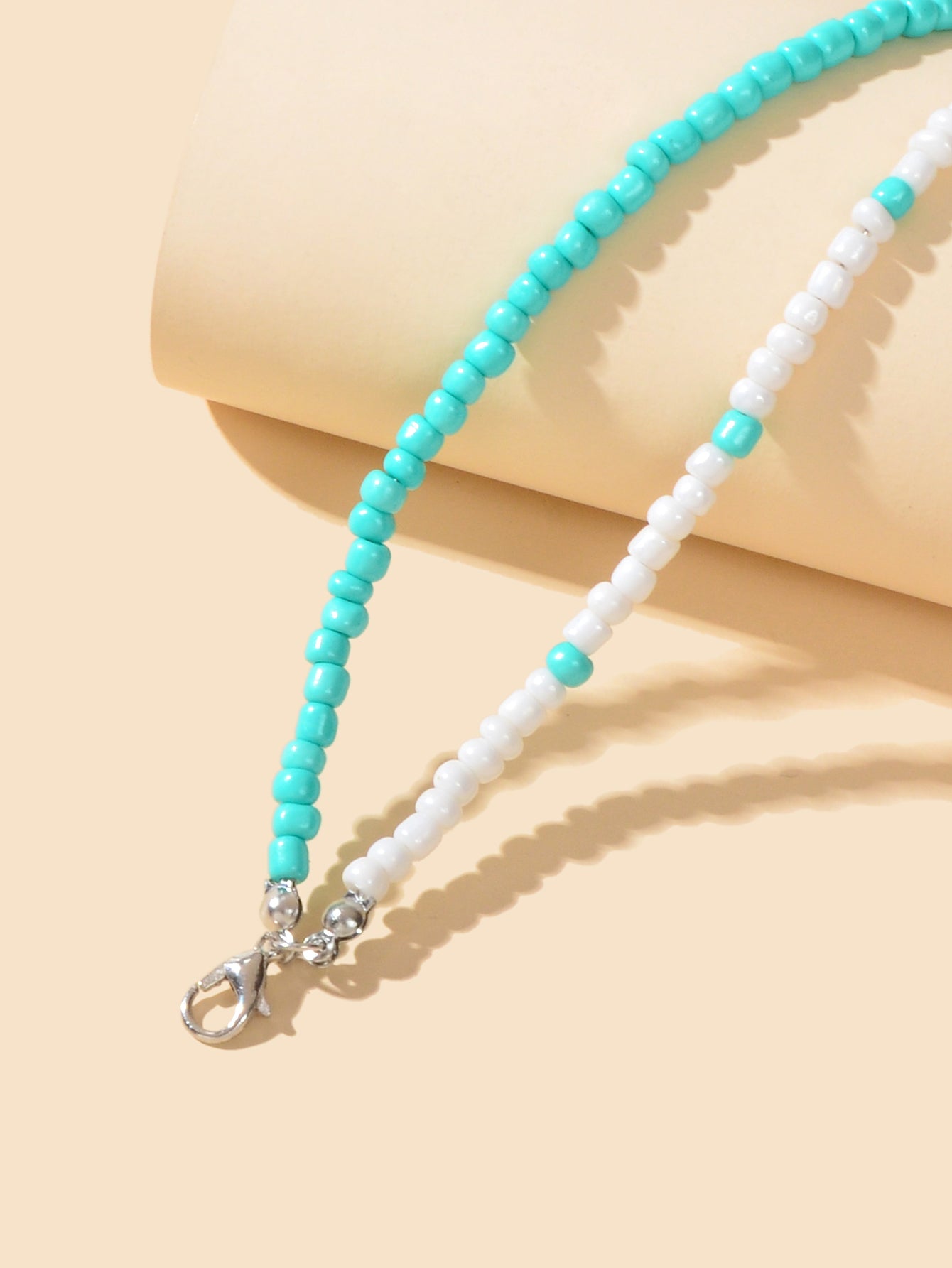 Handmade Blue White Double Layer Seed Beads Anklets Bohemian Beach Foot Jewelry