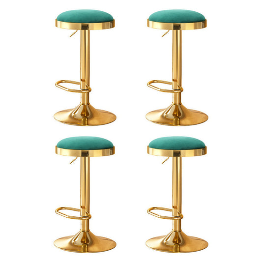 4x Artiss Bar Stools Kitchen Dining Chairs Velvet Padded Stool Green