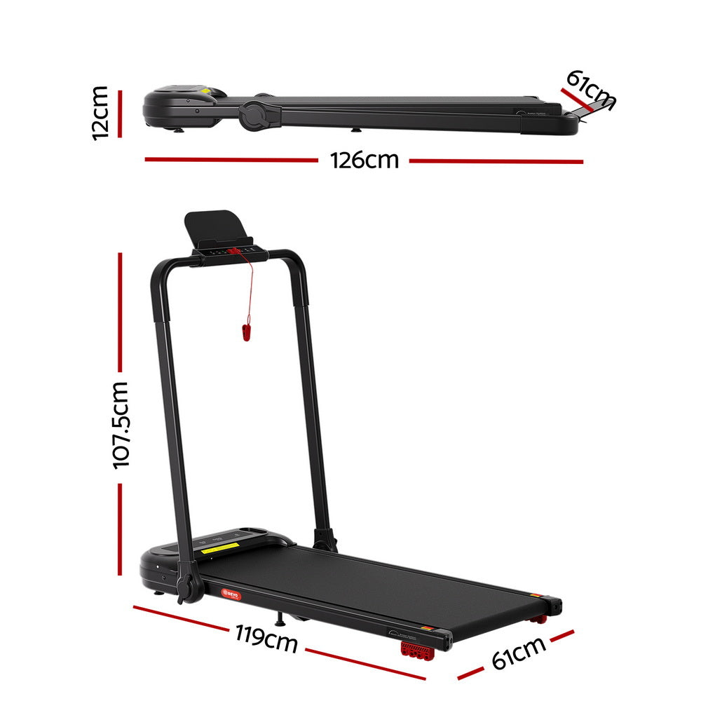 Everfit Treadmill Electric Walking Pad with Incline Foldable for Home Gym Black